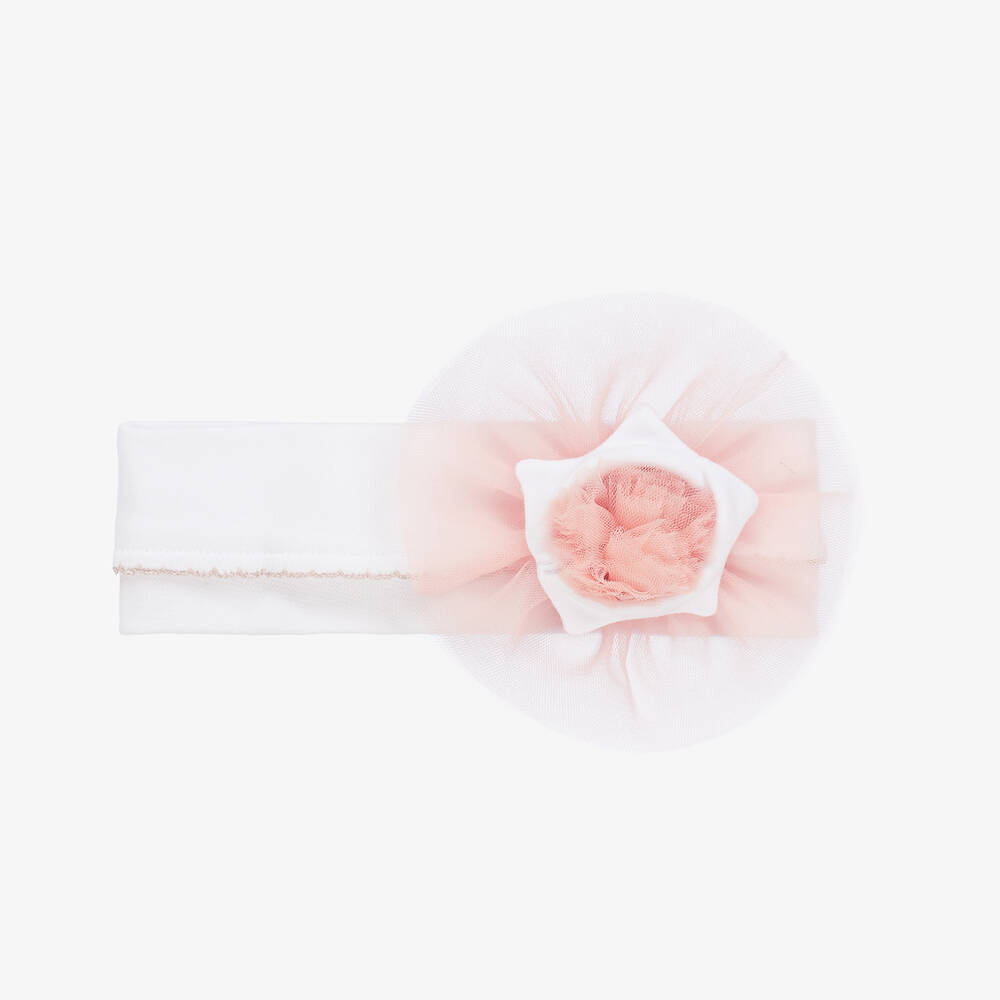 Sofija-Pink & White Tulle Headband | Childrensalon Outlet