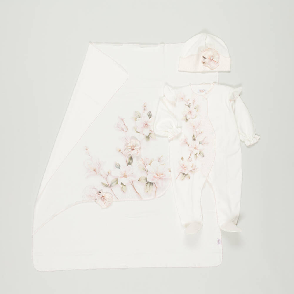 Sofija-Preloved Girls Ivory Cotton Babygrow Set (6-9 months) | Childrensalon Outlet