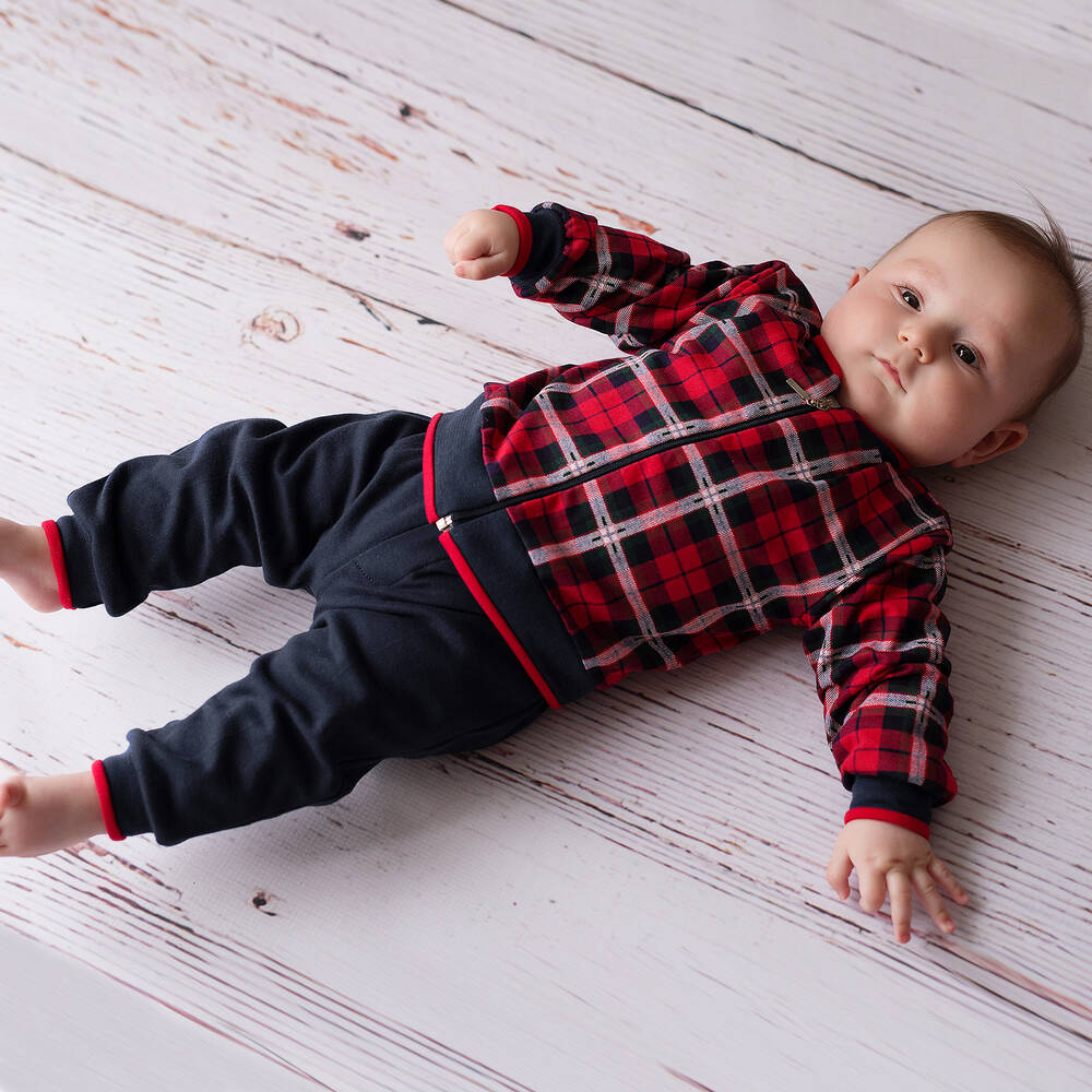 Sofija-Red & Blue Tartan Tracksuit | Childrensalon Outlet