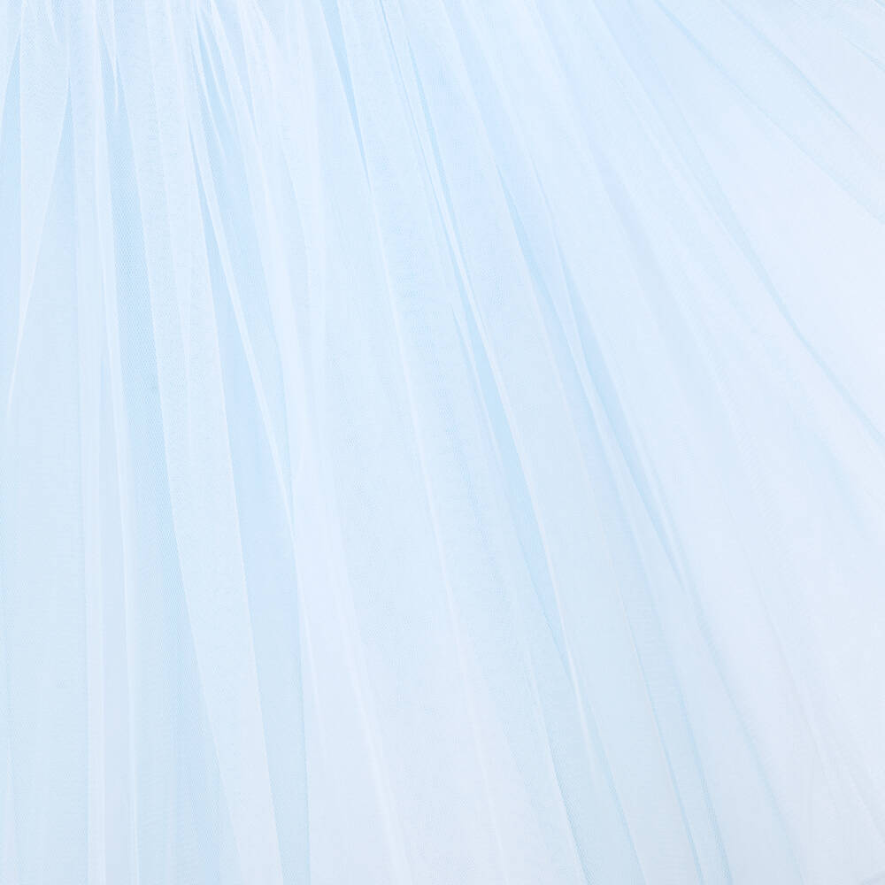 Sofija-White & Blue Flowers Ss Top & Tule Skirt Set | Childrensalon Outlet