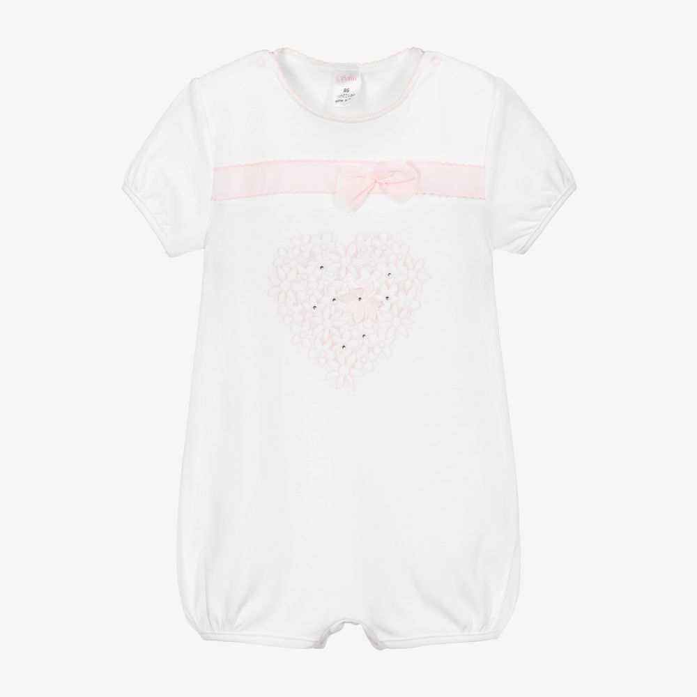 Sofija - White Cotton Baby Shortie | Childrensalon