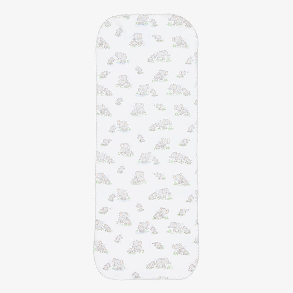 Kissy Kissy-Soft Grey White Cotton Burp Cloth | Childrensalon Outlet