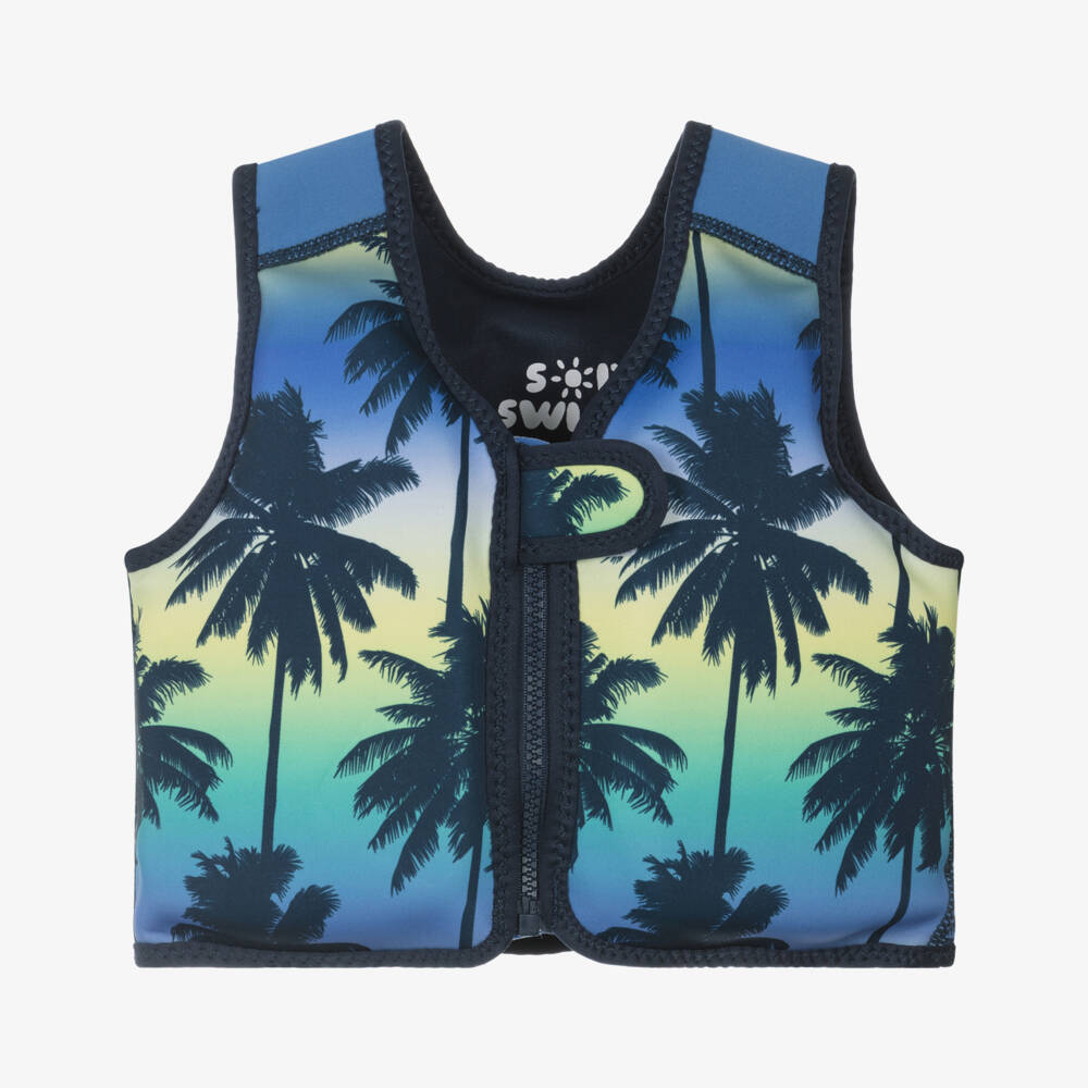 Soli Swim-Жилет для плавания синий с принтом пальм | Childrensalon Outlet