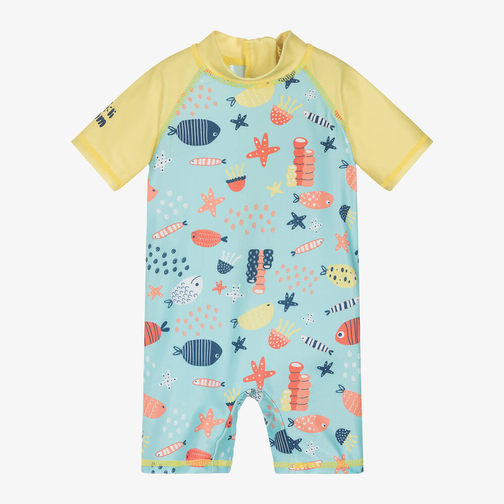 Soli Swim-Boys Blue Sealife Sun Suit (UPF50+) | Childrensalon Outlet