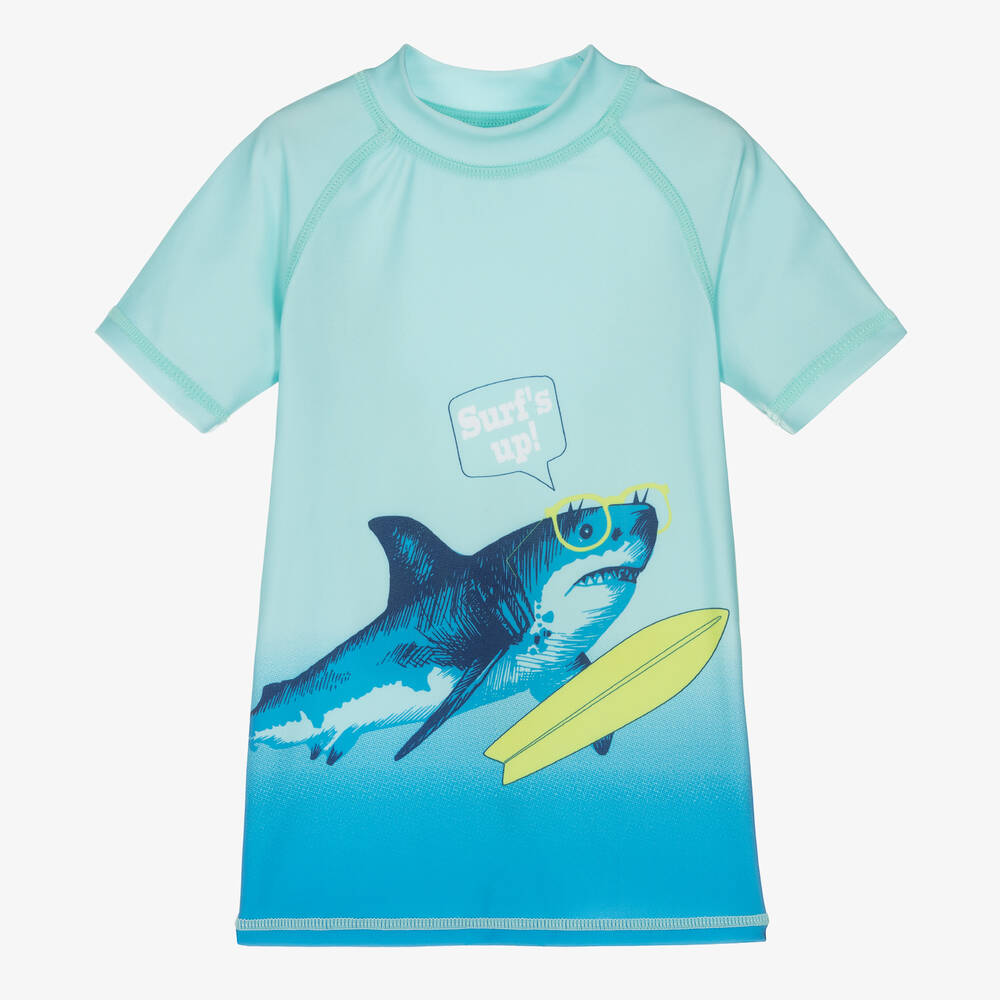 Soli Swim - Boys Blue Shark Sun Top (UPF50+) | Childrensalon