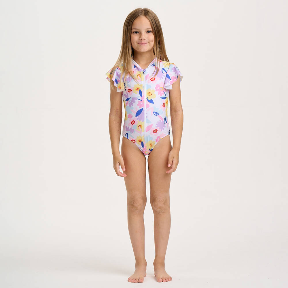Soli Swim-Girls Floral Zippered Swimwear Delight | Childrensalon Outlet