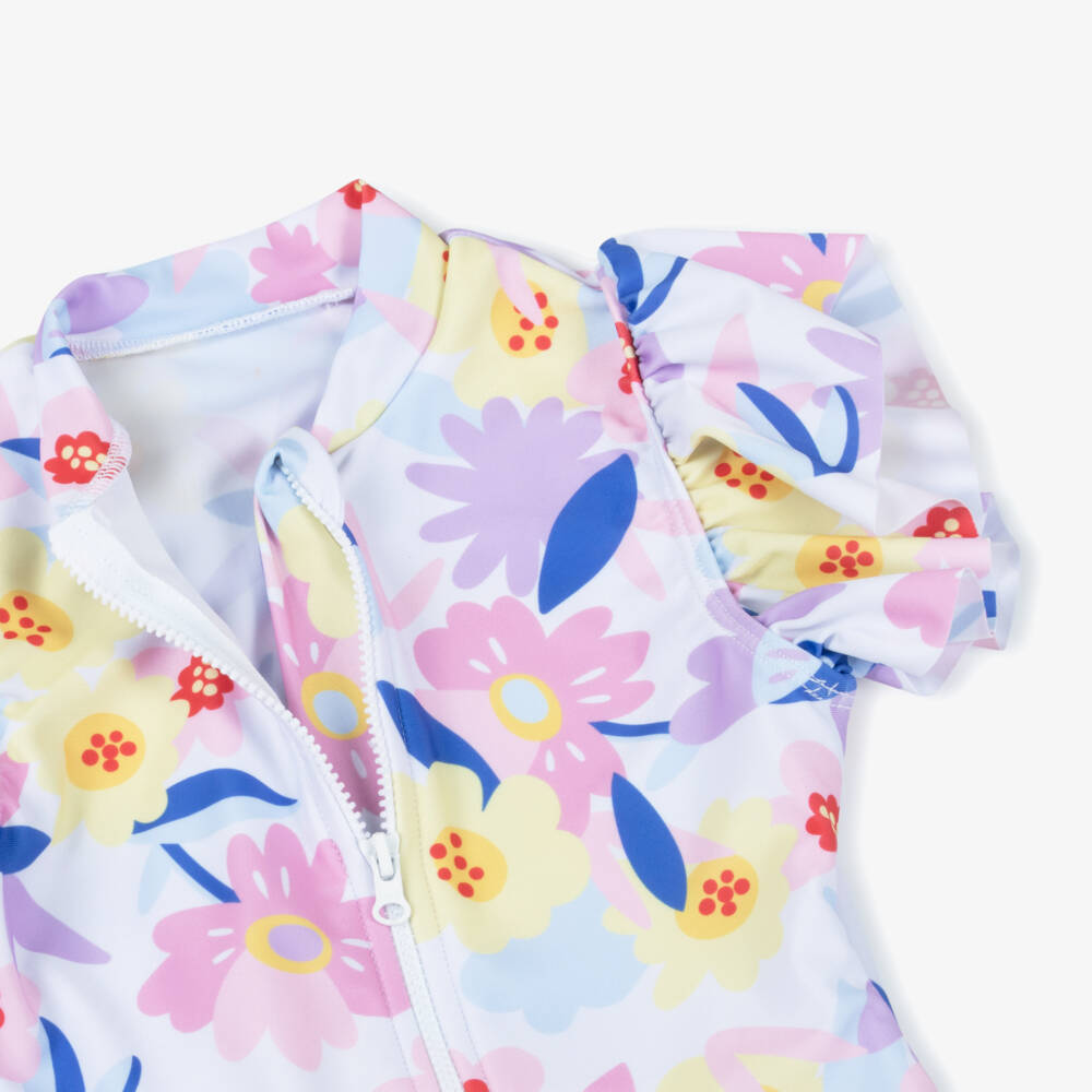 Soli Swim-Girls Floral Zippered Swimwear Delight | Childrensalon Outlet