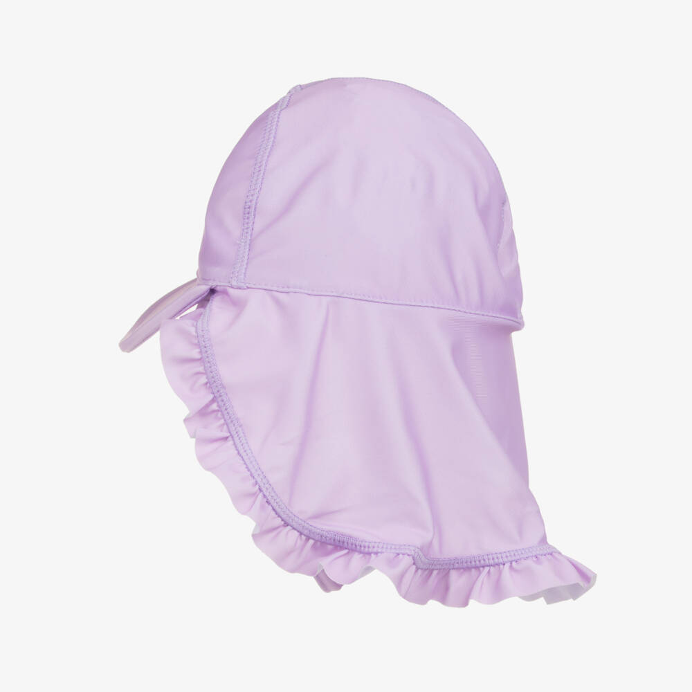 Soli Swim-قبعة شمسية بنفسجية للبنات مع كشكش | Childrensalon Outlet