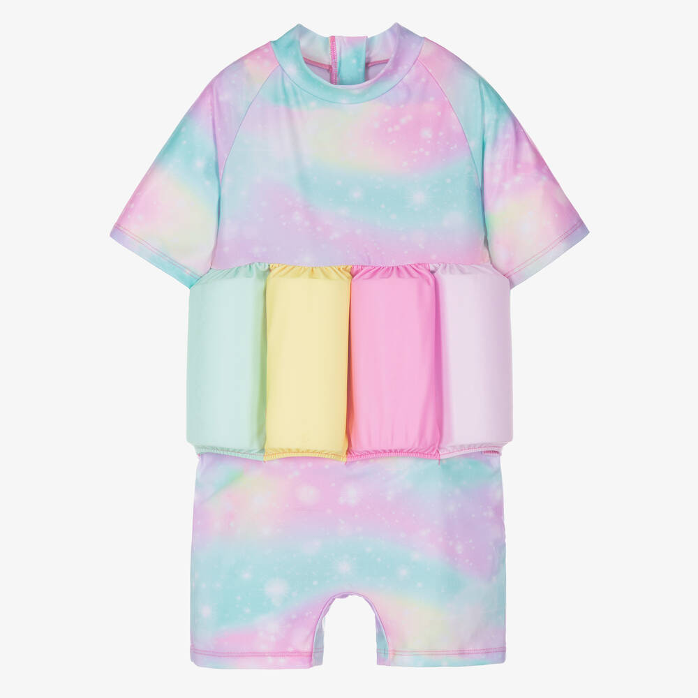 Soli Swim - Girls Pink & Blue Float Suit (UPF50+) | Childrensalon
