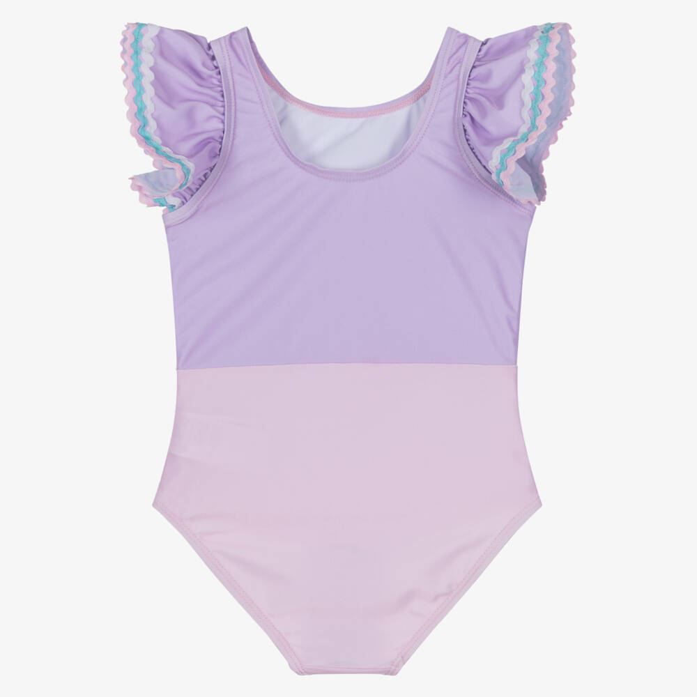 Soli Swim-Girls Pink & Purple Flowers Swimsuit (UPF50+) | Childrensalon Outlet