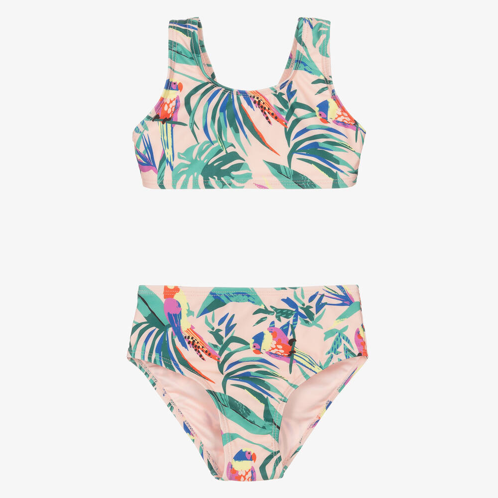 Soli Swim - Girls Pink Tropical Bikini (UPF50+) | Childrensalon