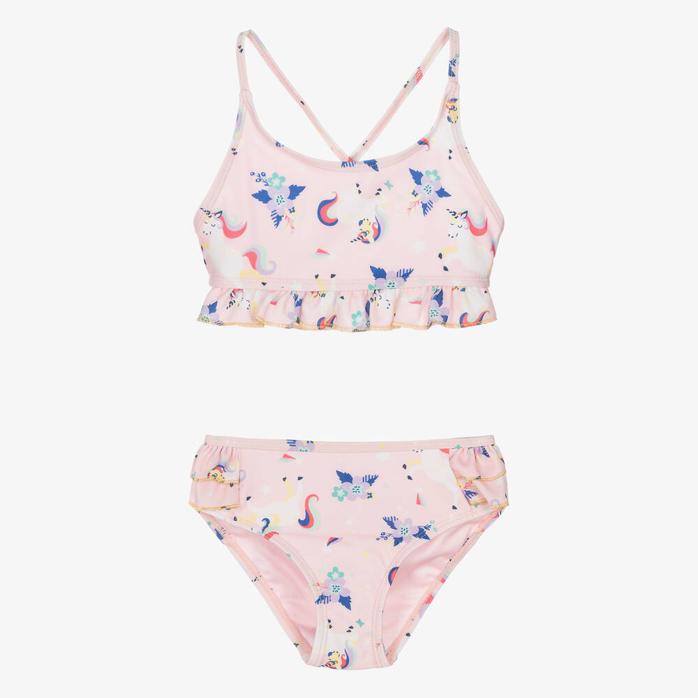 Soli Swim - Girls Pink Unicorn Bikini (UPF50+) | Childrensalon