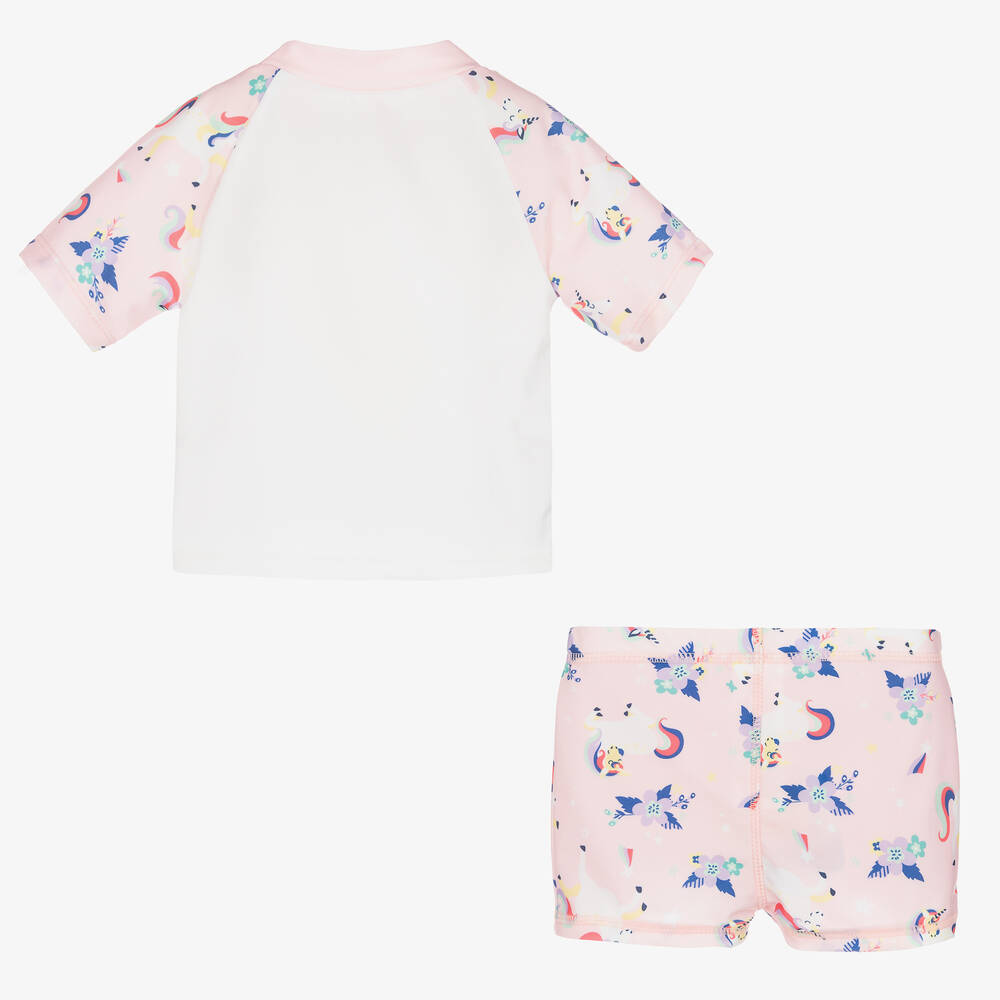 Soli Swim-Розовый солнцезащитный топ и шорты с единорогами (UPF50+) | Childrensalon Outlet