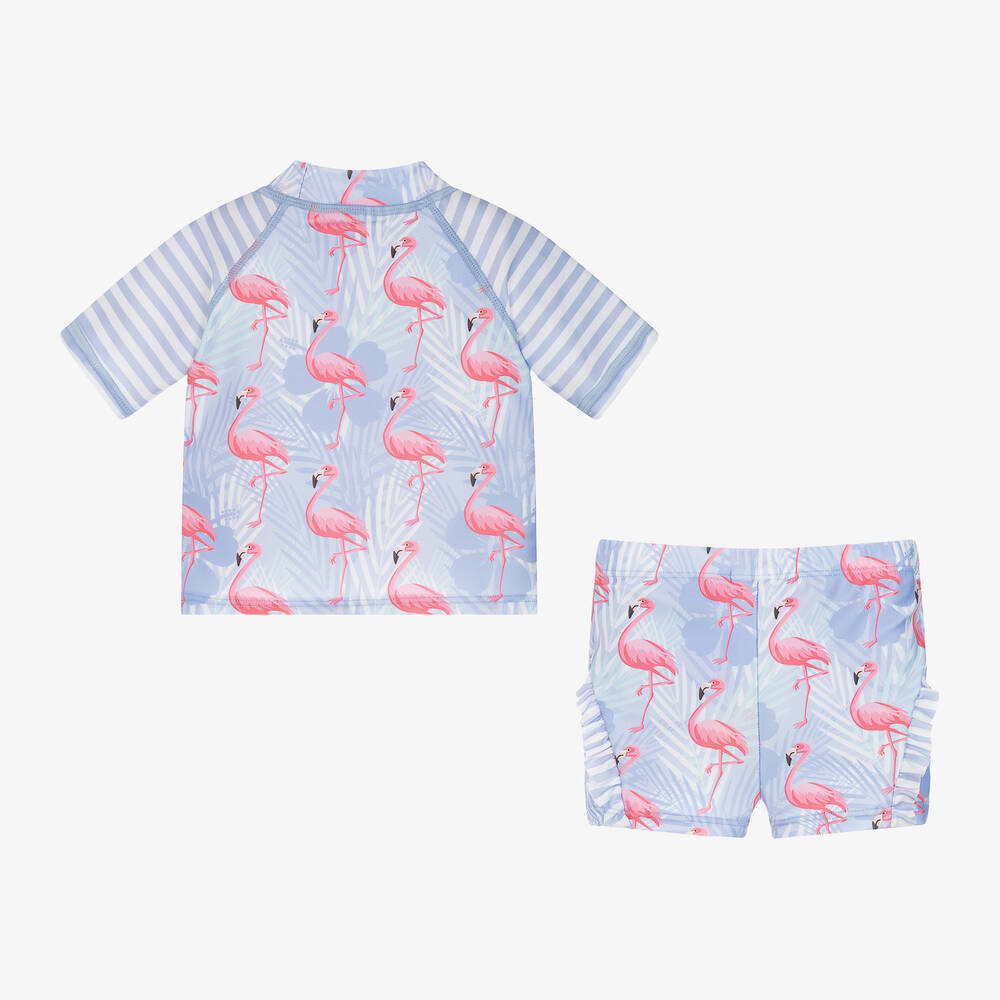 Soli Swim-طقم سباحة بطبعة فلامينجو لون بنفسجي (UPF50+) | Childrensalon Outlet