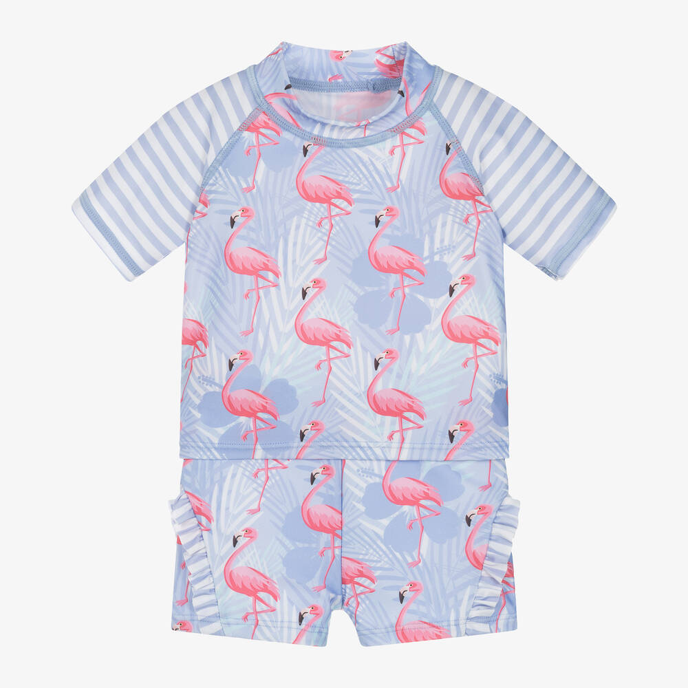 Soli Swim-Girls Purple Flamingo Swim Set (UPF50+) | Childrensalon Outlet