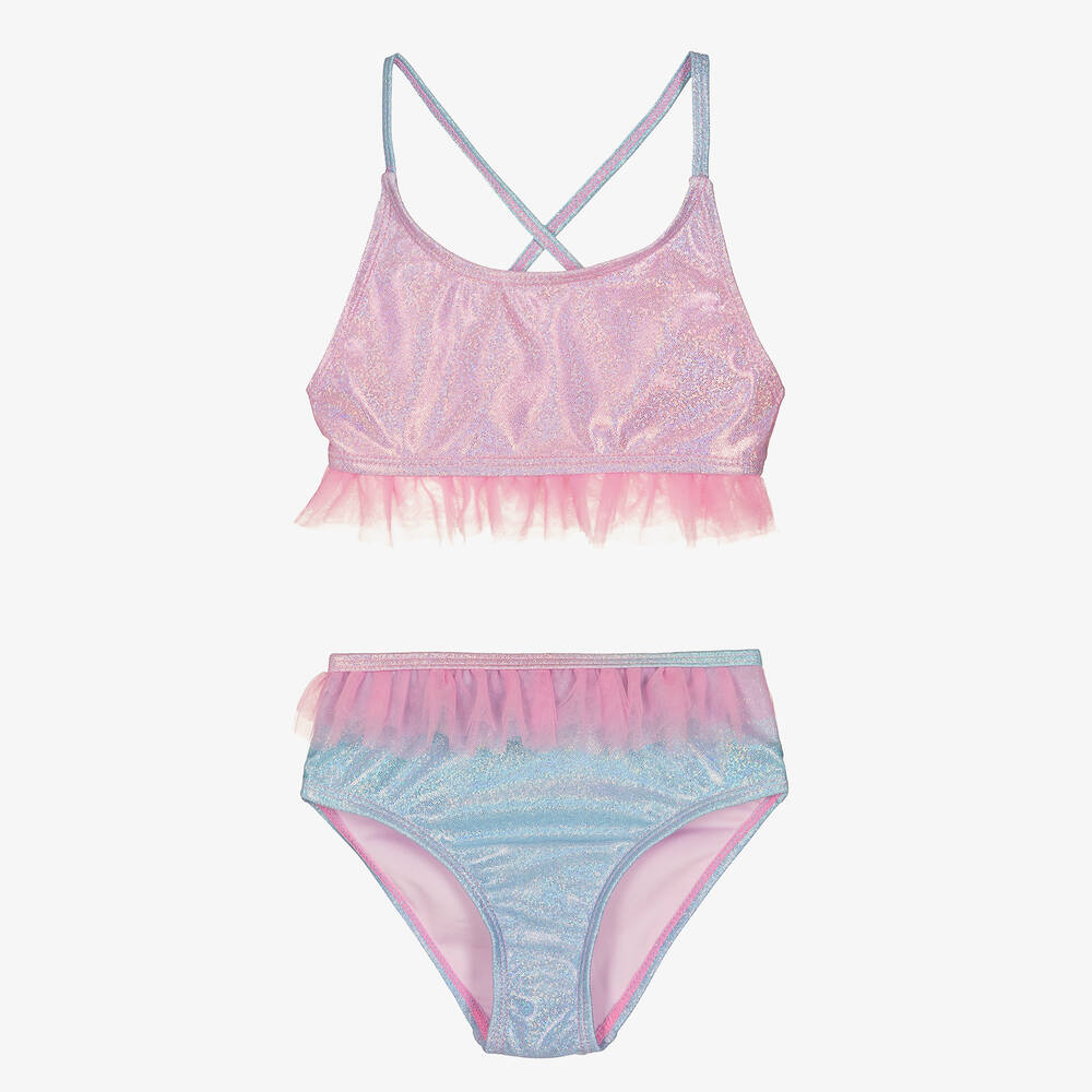 Soli Swim-Girls Purple Glitter Tulle Bikini (UPF50+) | Childrensalon Outlet