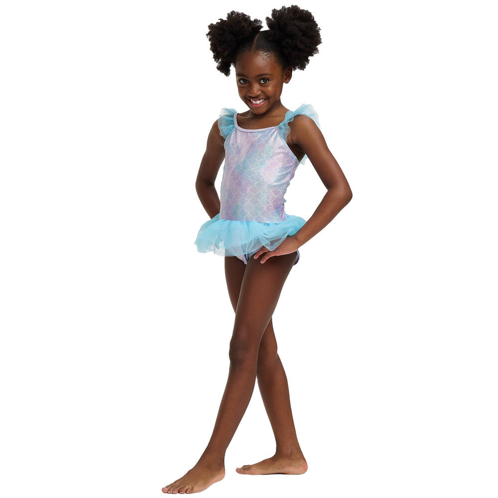 Soli Swim Girls Purple Mermaid Swimsuit UPF50