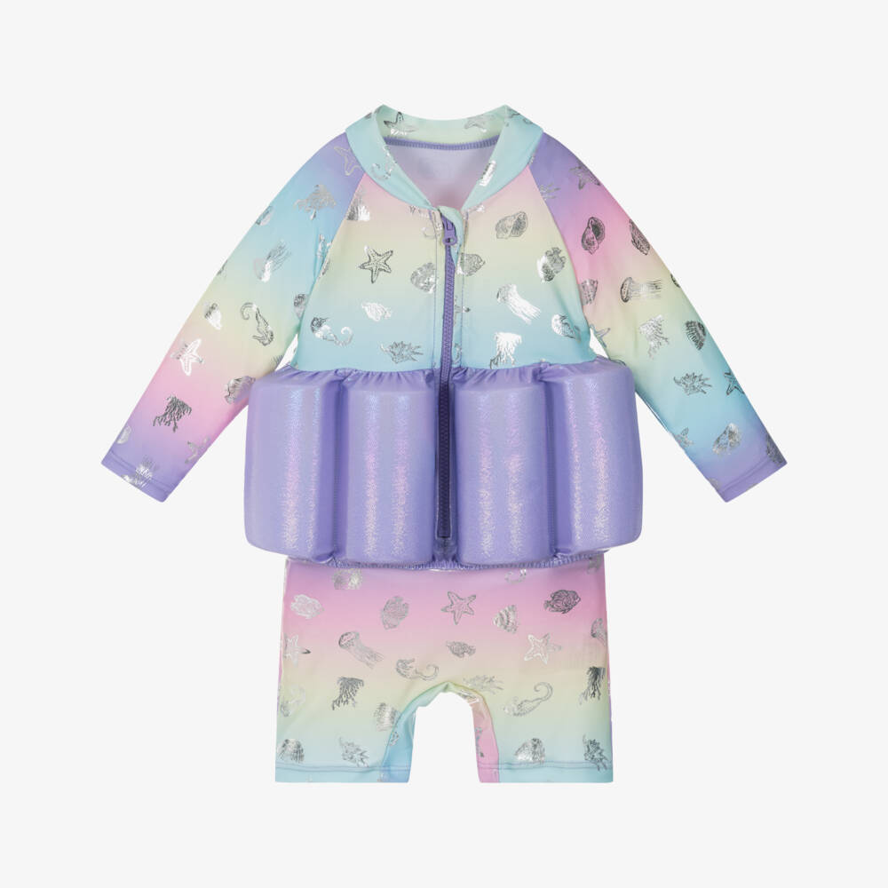 Soli Swim-Girls Purple Sea Creature Float Suit (UPF50+)  | Childrensalon Outlet