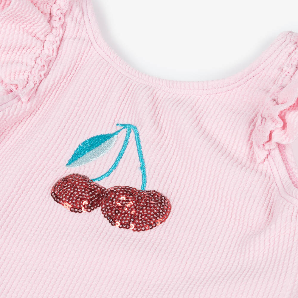 Soli Swim-Girls Sequin Cherry Pink Swimsuit | Childrensalon Outlet