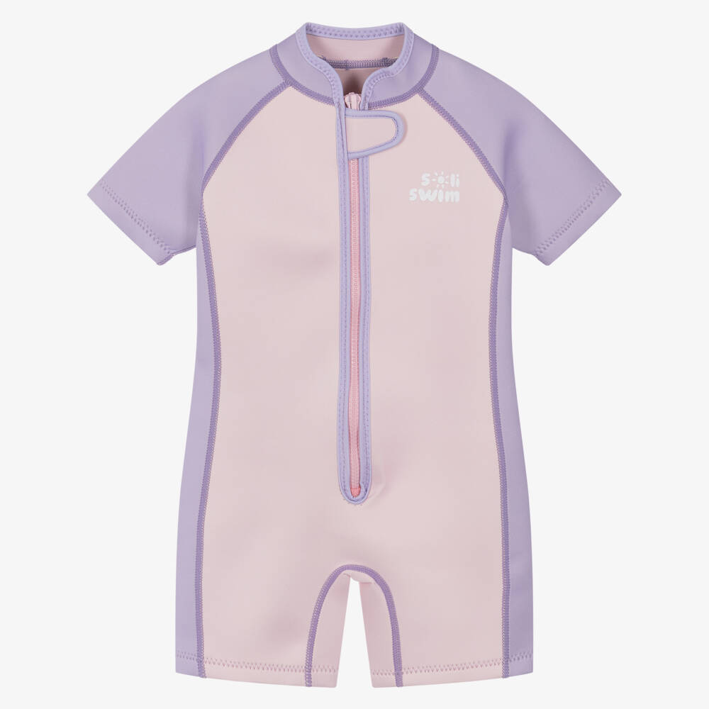 Soli Swim-Girls Vibrant Pink-Purple Swim Suit | Childrensalon Outlet