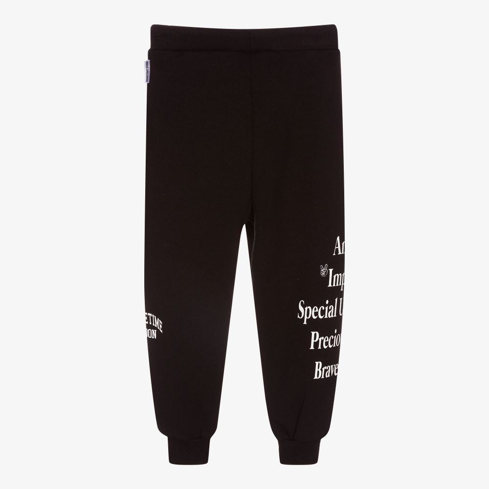 Sometime Soon-Boys Black Cotton Joggers | Childrensalon Outlet