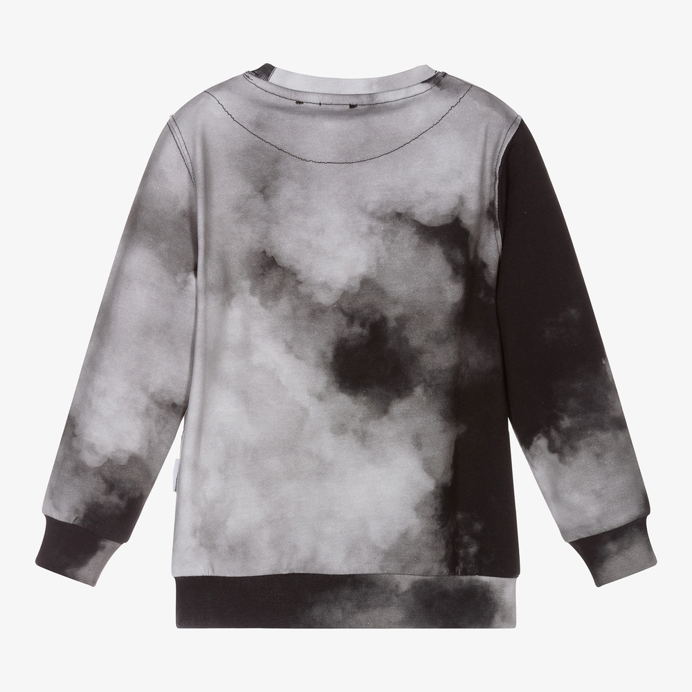 Sometime Soon-Grey & Black Cotton Sweatshirt | Childrensalon Outlet