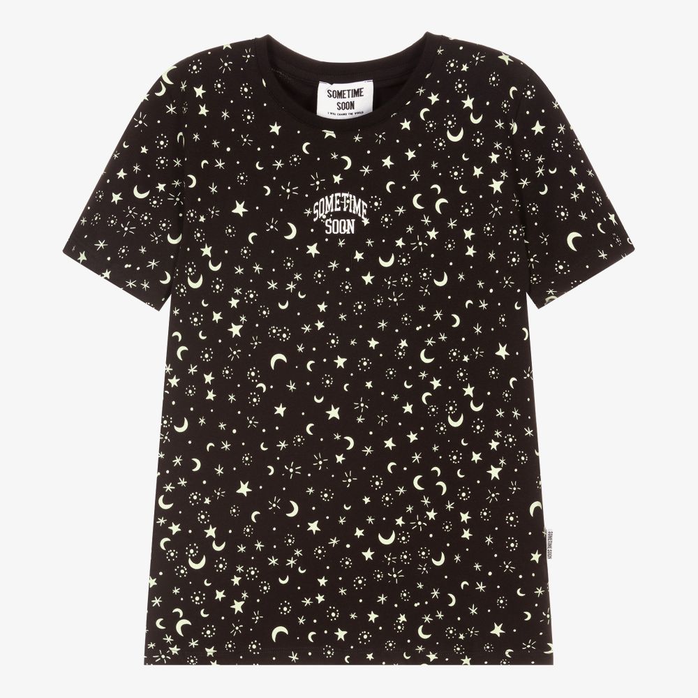 Sometime Soon - T-shirt noir en coton Ado garçon | Childrensalon