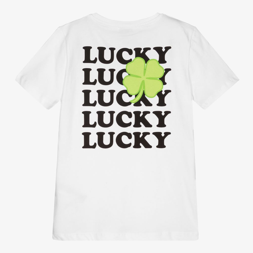 Sometime Soon-Teen Boys White Cotton T-Shirt | Childrensalon Outlet