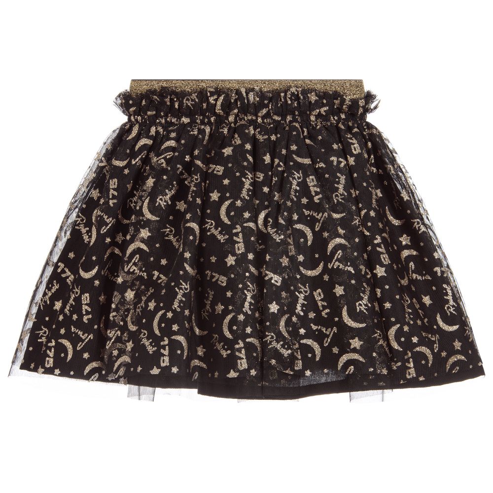 Sonia Rykiel Paris - Black & Gold Star Tulle Skirt | Childrensalon