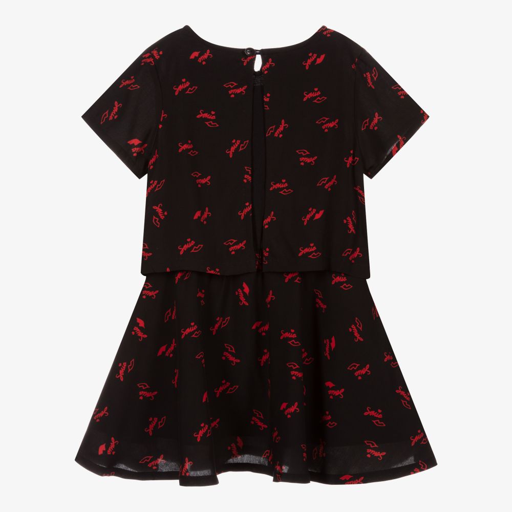 Sonia Rykiel Paris-Черно-красное платье | Childrensalon Outlet