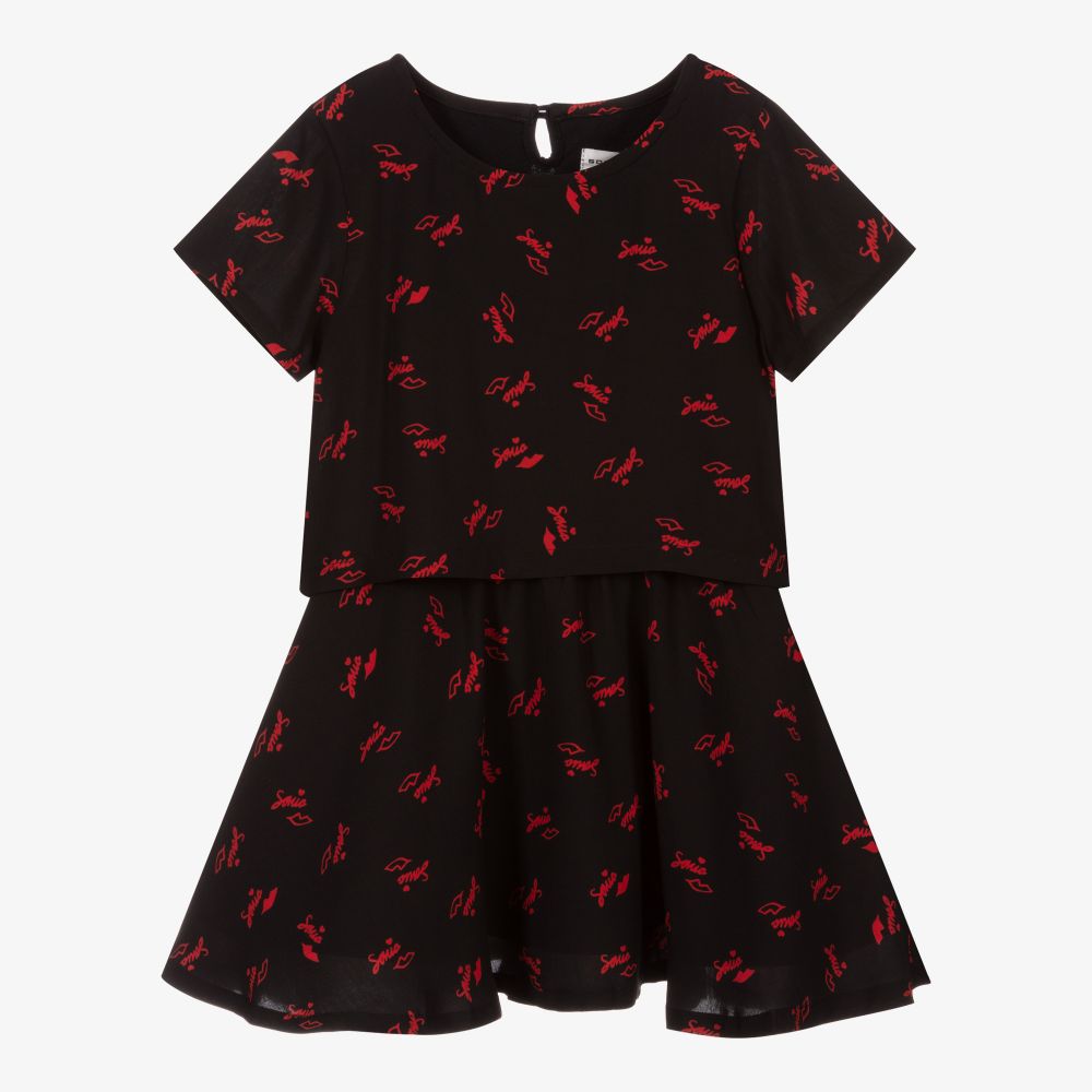 Sonia Rykiel Paris - Robe noire et rouge | Childrensalon