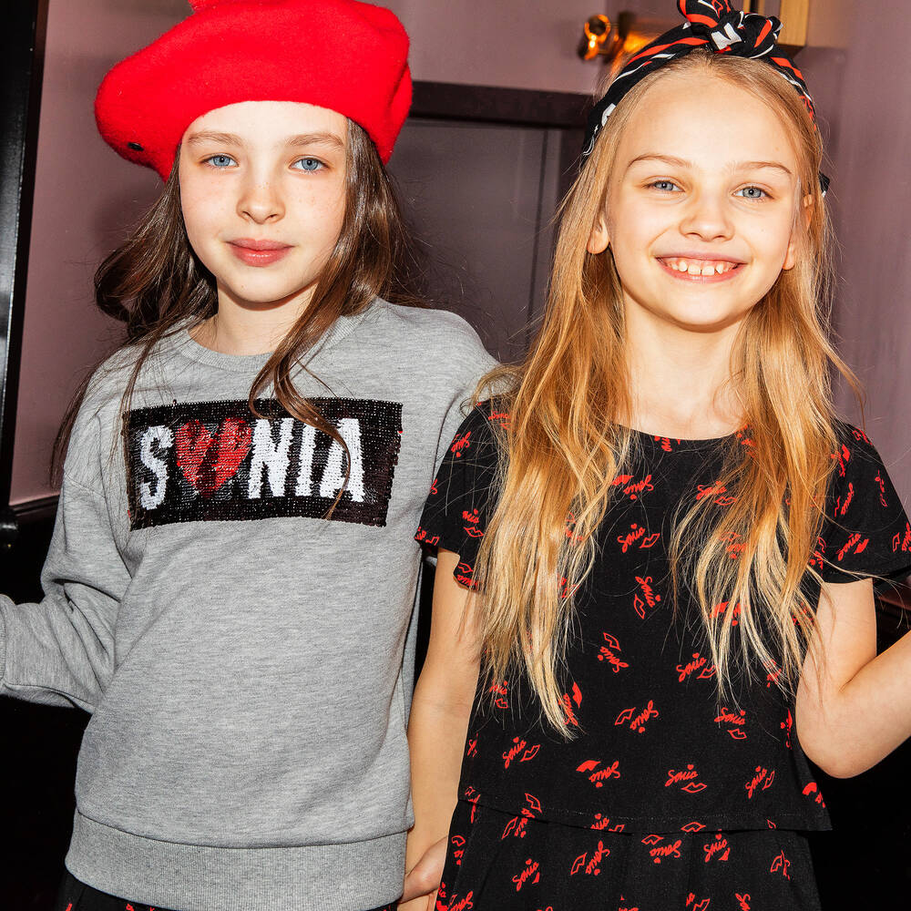 Sonia Rykiel Paris-Черно-красное платье | Childrensalon Outlet