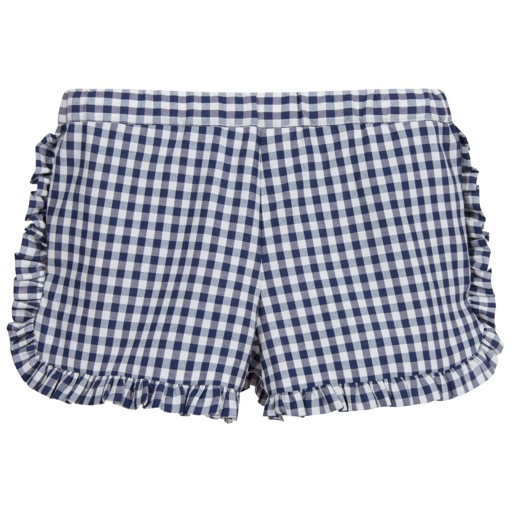 Sonia Rykiel Paris-Blue Cotton Gingham Shorts | Childrensalon Outlet