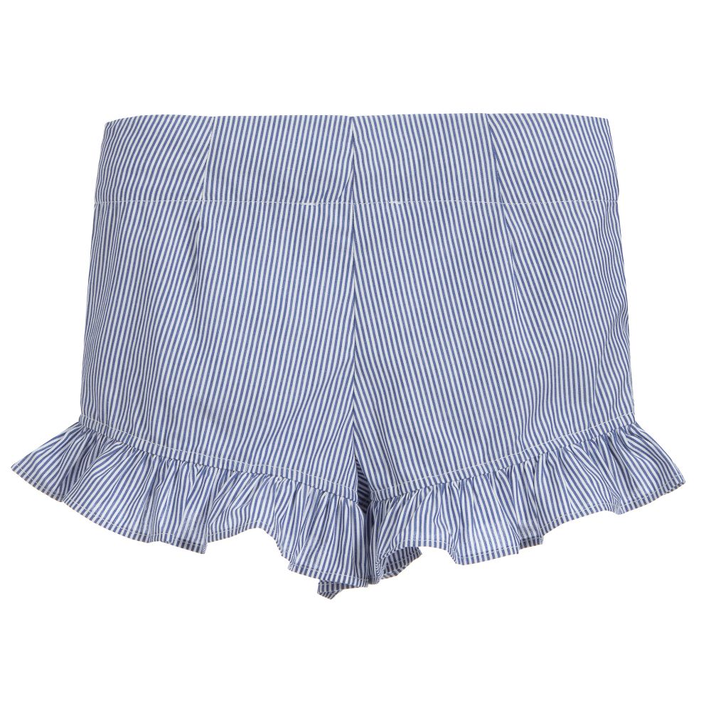 Sonia Rykiel Paris-Blue Striped Cotton Shorts | Childrensalon Outlet