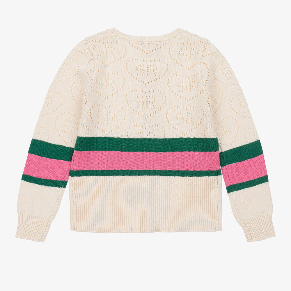 Sonia Rykiel Paris-Бежевый трикотажный кардиган с полосками | Childrensalon Outlet