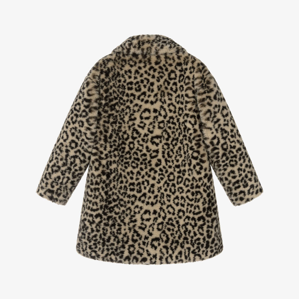 Sonia Rykiel Paris-Пальто из искусственного меха с леопардовым принтом бежевое для девочек | Childrensalon Outlet
