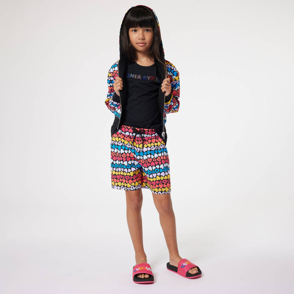 Sonia Rykiel Paris-Girls Black Cotton Diamanté T-Shirt | Childrensalon Outlet