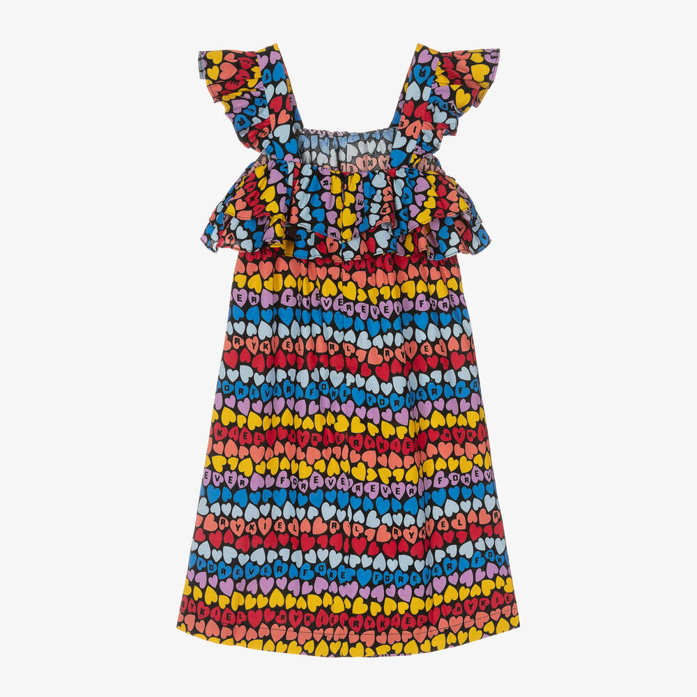 Sonia Rykiel Paris-Girls Black Cotton Heart Dress | Childrensalon Outlet