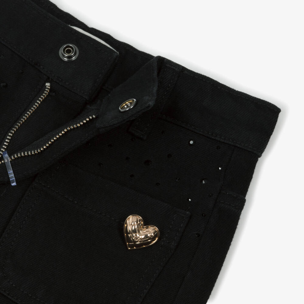 Sonia Rykiel Paris-تنورة جينز سوداء أنيقة للبنات | Childrensalon Outlet