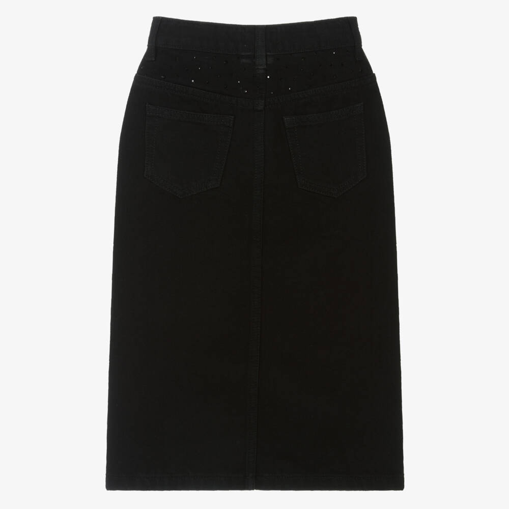 Sonia Rykiel Paris-تنورة جينز سوداء أنيقة للبنات | Childrensalon Outlet