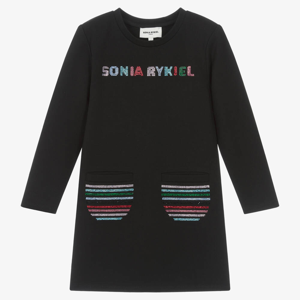 Sonia Rykiel Paris-Girls Black Diamanté Dress | Childrensalon Outlet