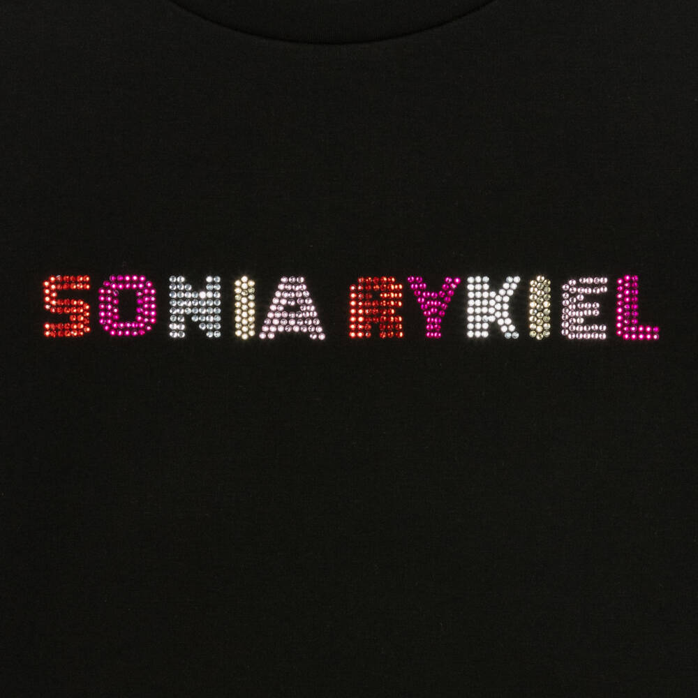 Sonia Rykiel Paris-Girls Black Diamanté Jersey Top | Childrensalon Outlet