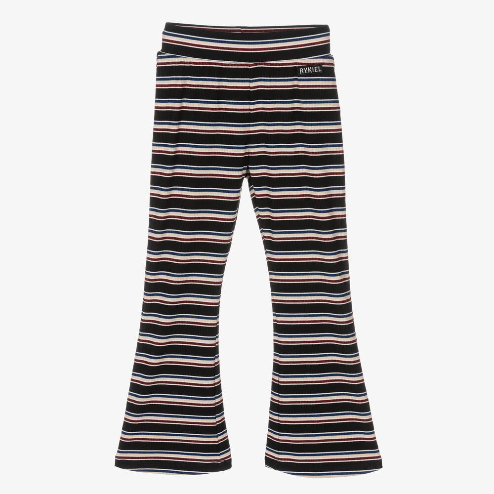 Sonia Rykiel Paris-بنطلون فلير فيسكوز جيرسي لون أسود للبنات | Childrensalon Outlet