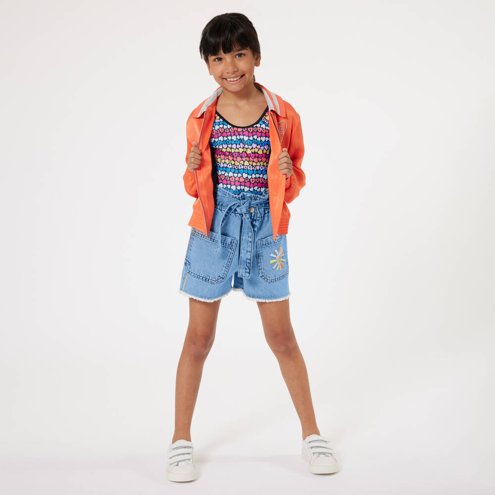 Sonia Rykiel Paris-Girls Black Heart Print Cotton T-Shirt | Childrensalon Outlet