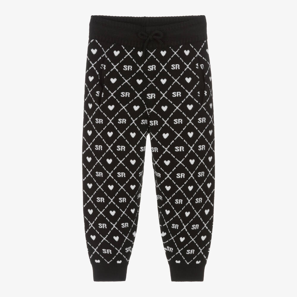 Sonia Rykiel Paris - Monogramm-Strickjogginghose Schwarz | Childrensalon