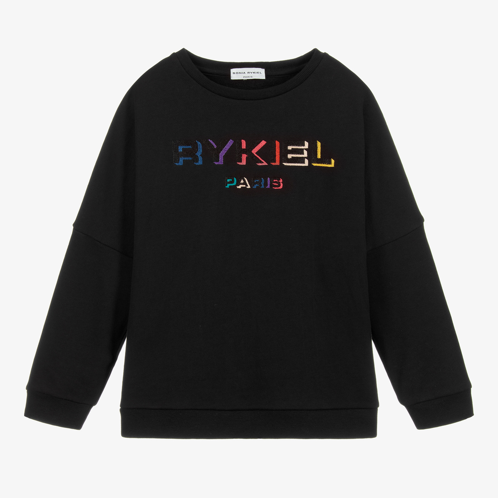 Sonia Rykiel Paris - Girls Black Logo Sweatshirt | Childrensalon