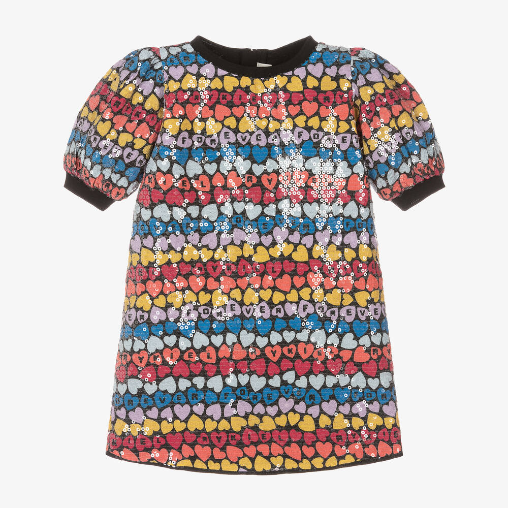 Sonia Rykiel Paris-Girls Black Sequin Heart Dress | Childrensalon Outlet