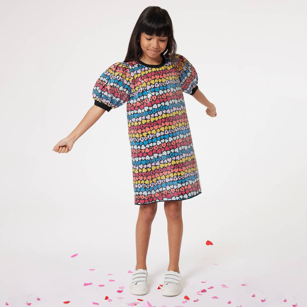Sonia Rykiel Paris-Girls Black Sequin Heart Dress | Childrensalon Outlet