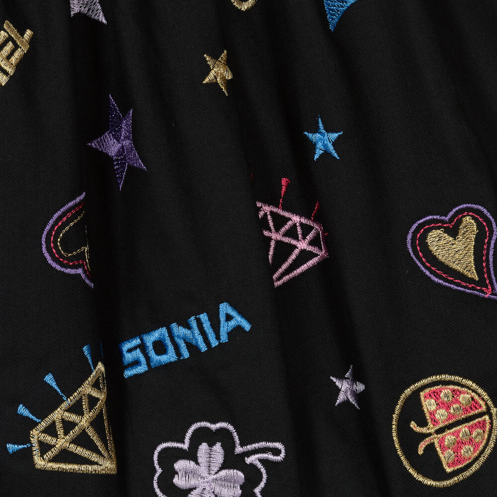 Sonia Rykiel Paris- Girls Black Stars & Charms Skirt | Childrensalon Outlet