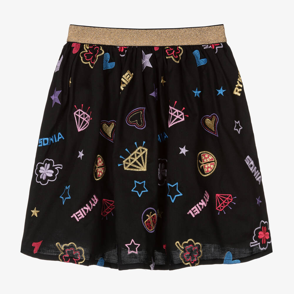 Sonia Rykiel Paris- Girls Black Stars & Charms Skirt | Childrensalon Outlet